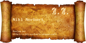 Nikl Norbert névjegykártya